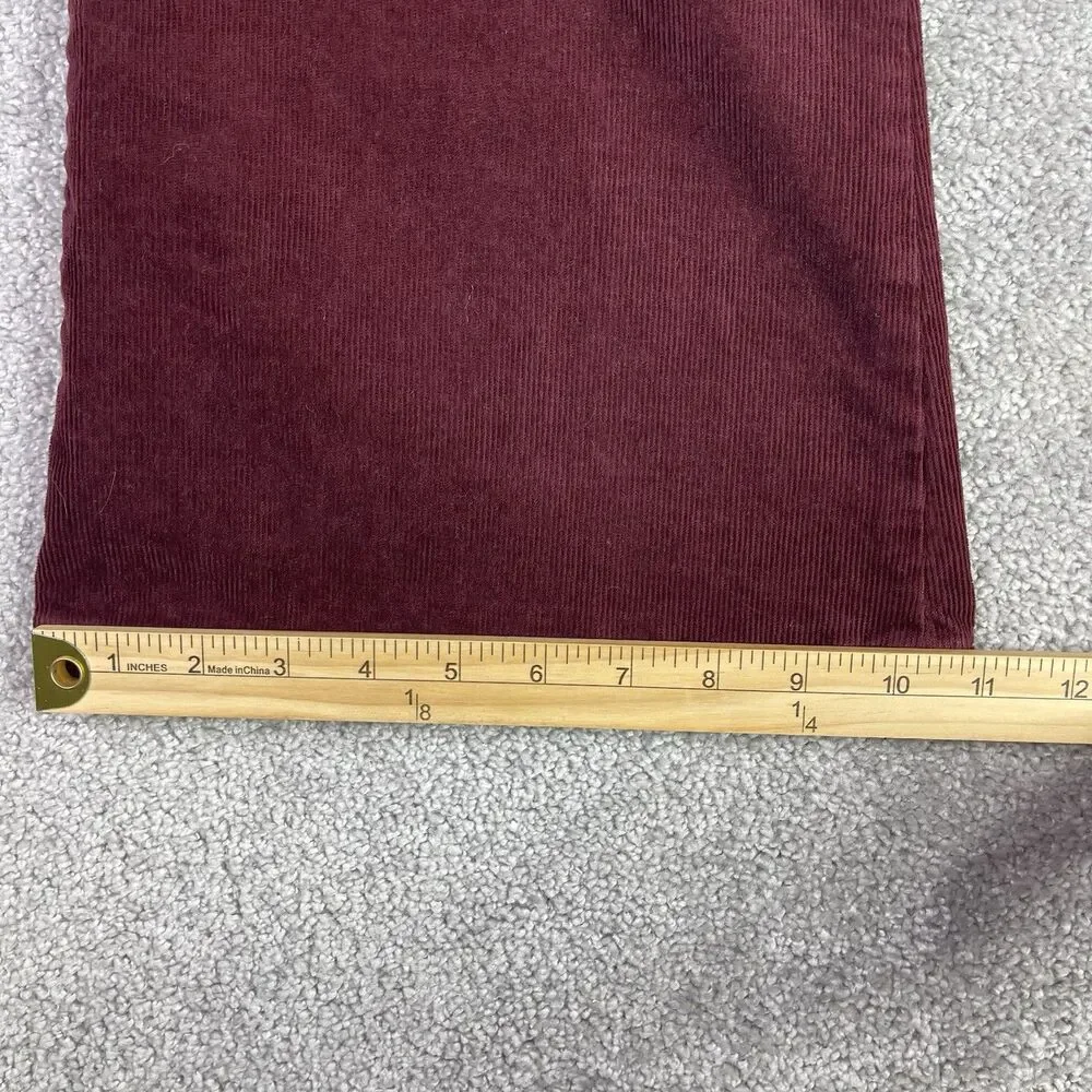 Gap Pants Women’s 14 Cherry Red 70’s Flare High Rise Corduroy Holiday Preppy - Picture 10 of 11